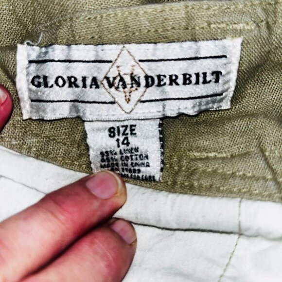 Vintage Gloria Vanderbilt Button-Front Maxi Skirt Size 14 Beige Linen Blend - Picture 5 of 10